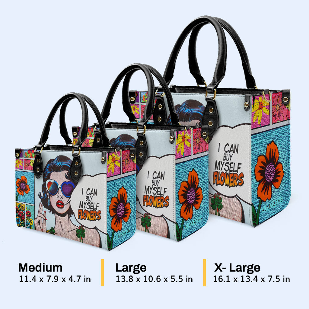 I Can Buy Myself Flowers - Bespoke Leather Handbag - buyflowers02