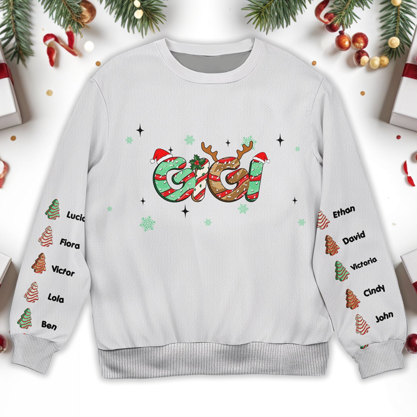 Festive Holiday Celebrations Sweatshirt - Personalized Custom Ugly Sweatshirt, Unisex Wool Jumper - GRM024_TWS