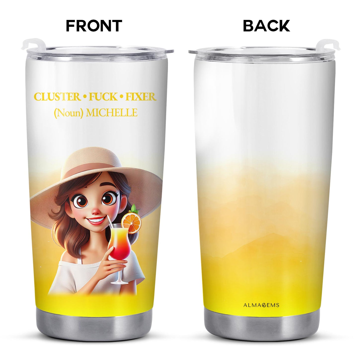 Cluster Fixer: un toque personal en cada sorbo - Vaso de acero inoxidable personalizado de 20 oz y 30 oz - COL026_TB