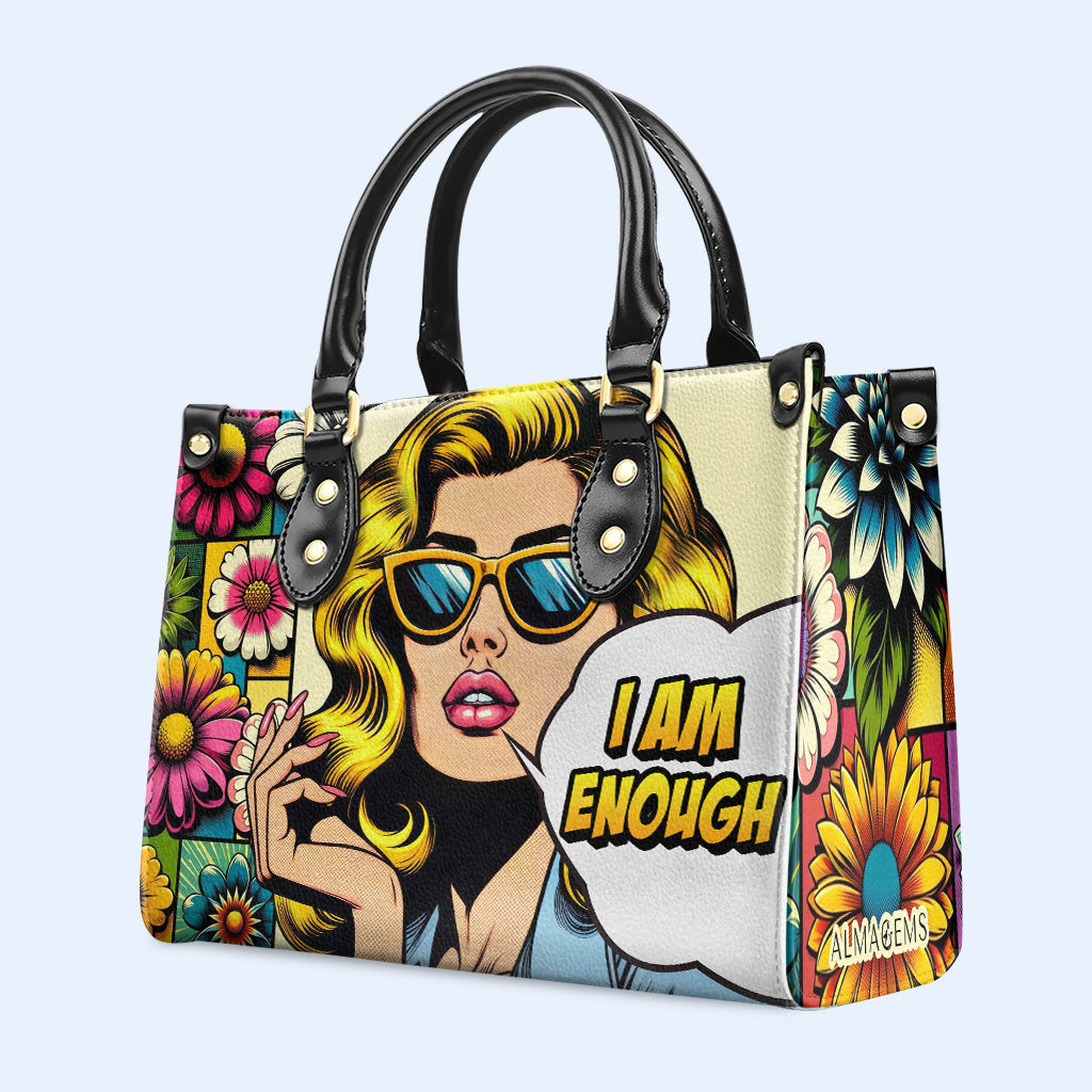 I Am Enough - Bespoke Leather Handbag - enough05