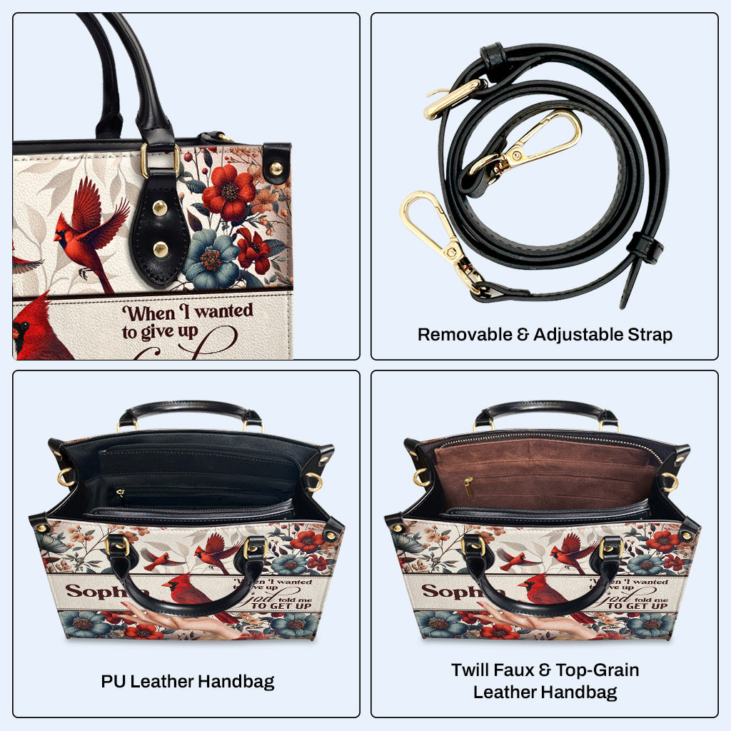 Dieu m'a dit - Cardinal - Sac à main en cuir personnalisé - god_told_me_2