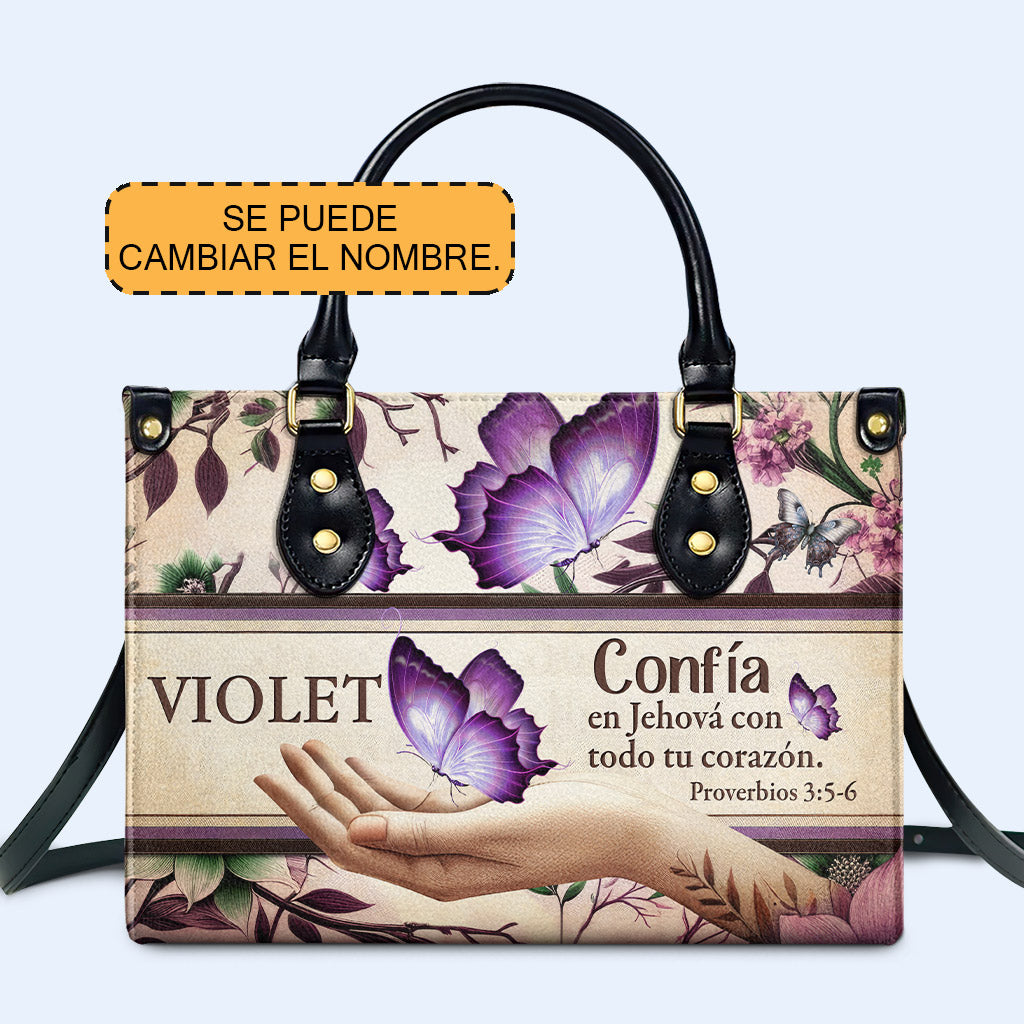 Bendito - Butterfly - Personalized Leather Handbag - god_told_me_es_2