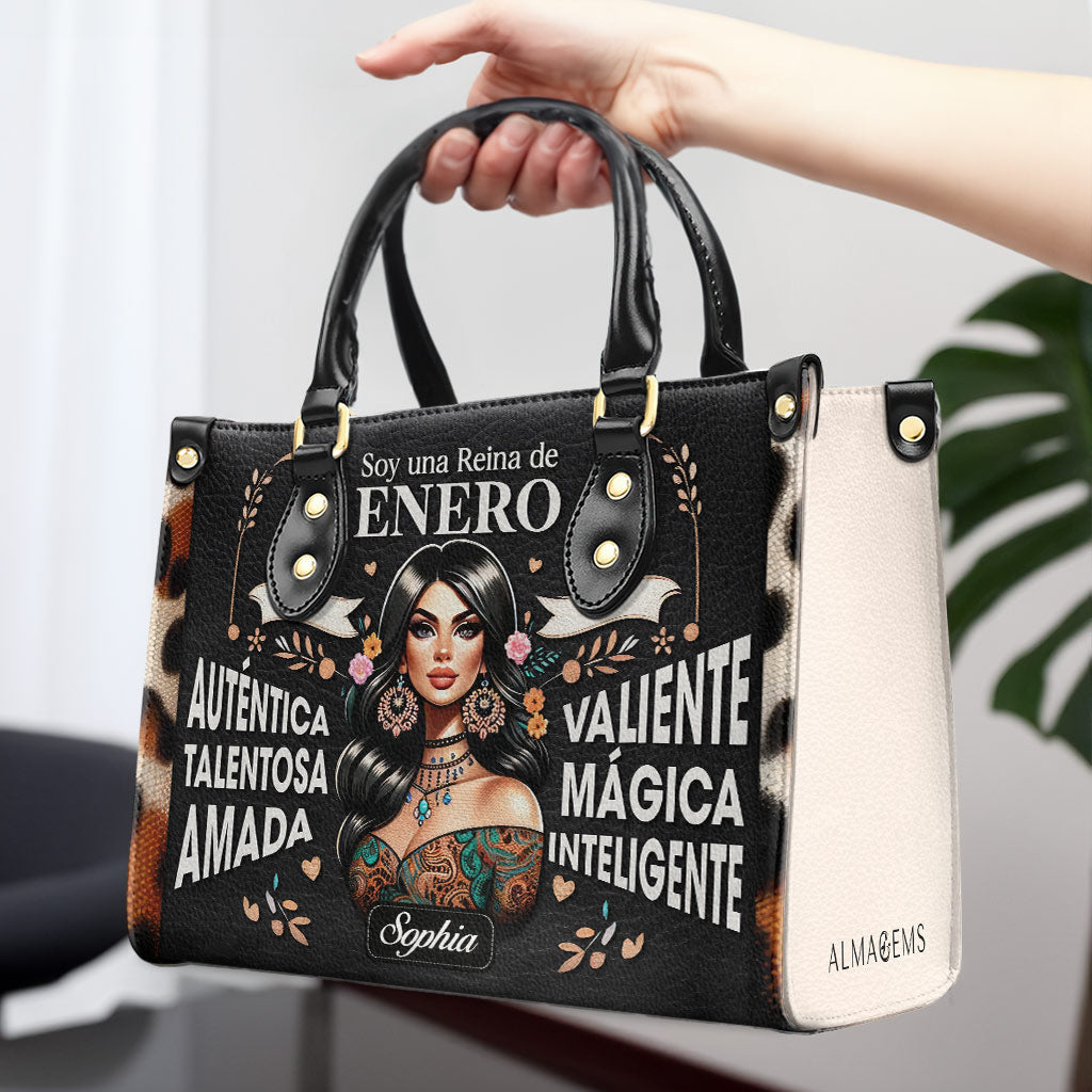 Soy Una Reina - Bolso de cuero personalizado - HG04