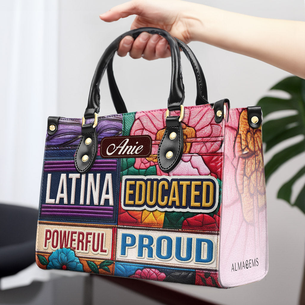 Proud Latina - Personalized Leather Handbag - HG29