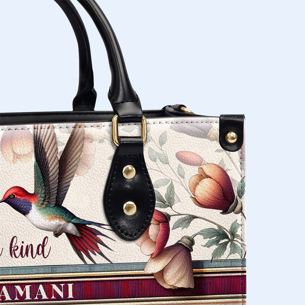 Be Kind - Hummingbird - Personalized Leather Handbag - hmb_bekind_4 ag25