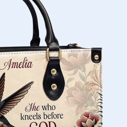 She Who Kneels Before God - Hummingbird - Personalized Leather Handbag - hmb_she_before_gd_1 ag26