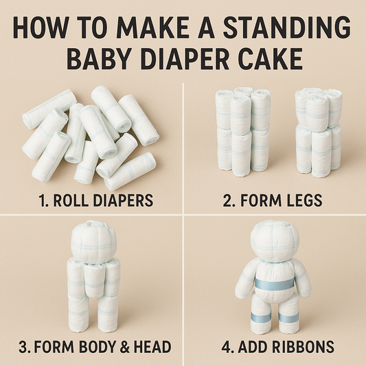 A Stunning Centerpiece: How to Make a Standing Baby Diaper Cake