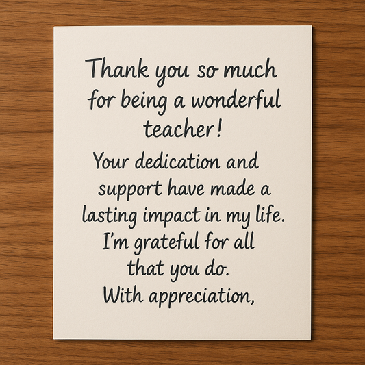 More Than "Thank You": A Guide on What to Write in a Card for a Teacher