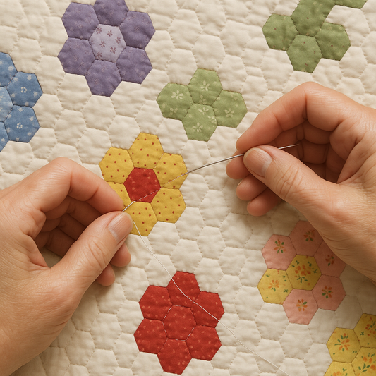 The Love Stitched In: How to Hand Quilt Grandmother's Flower Garden & Cherish the Legacy