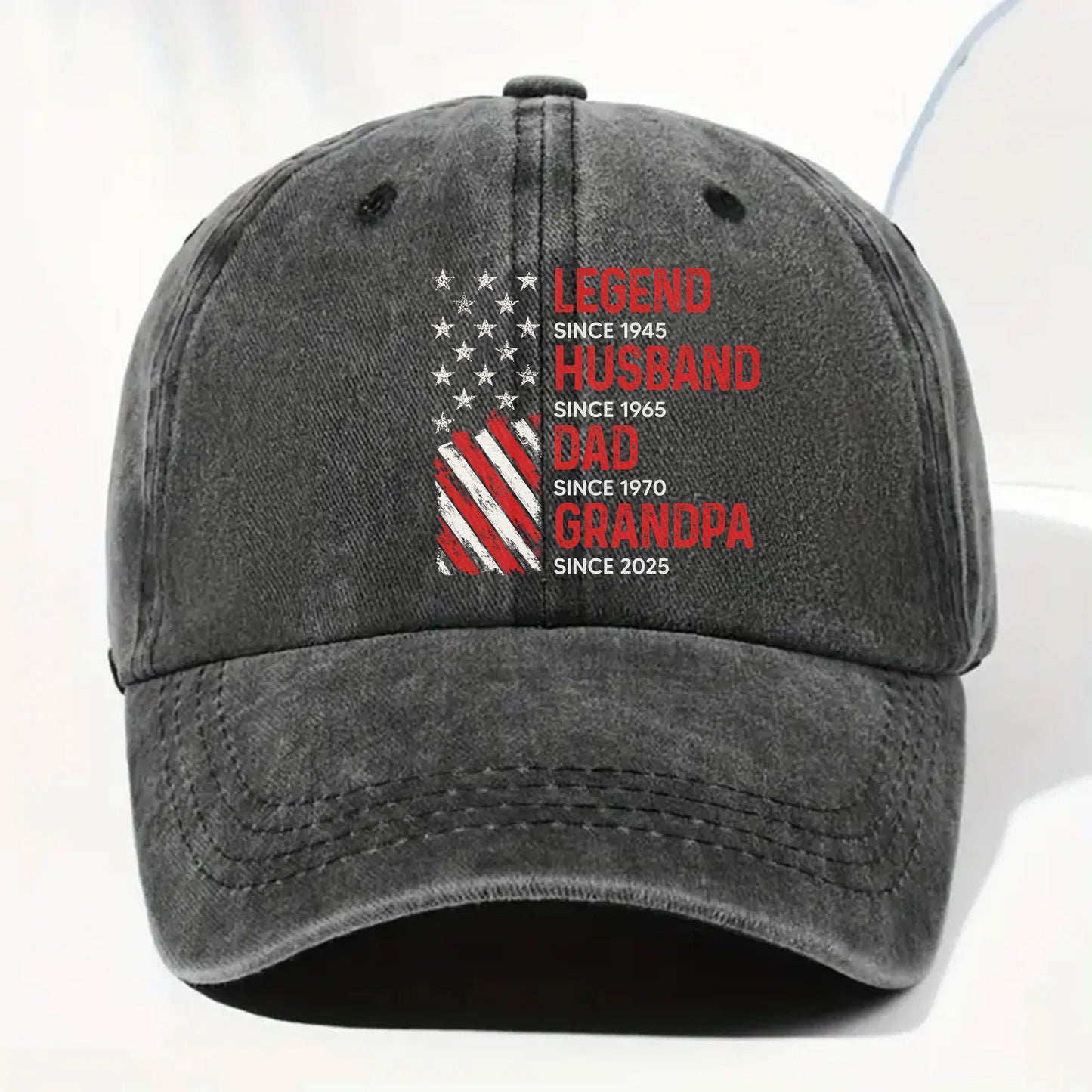 Legend Since Husband Dad Grandpa With Canadian Flag - Personalized Custom Washed Denim Cap - GRP043_WDCAP