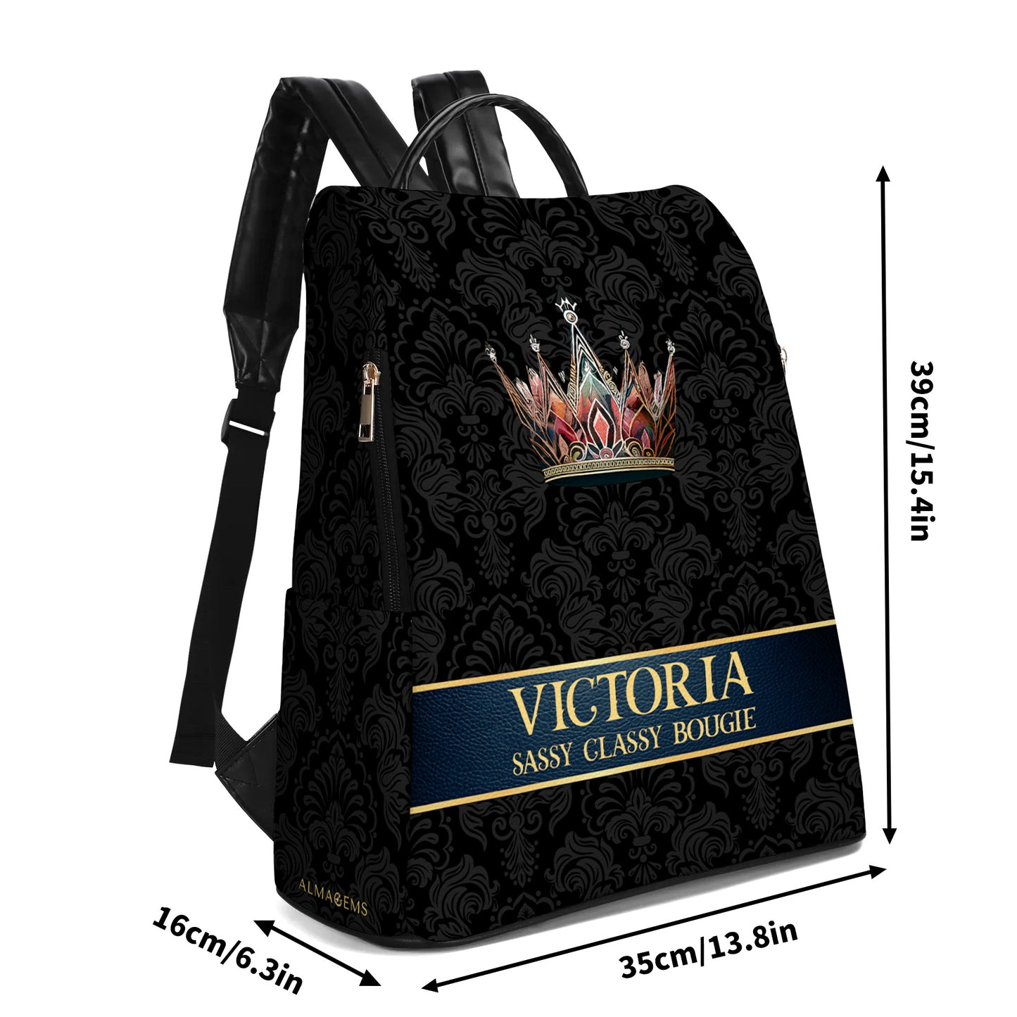 Queen Black - Personalized Custom Leather BackPack - DG005_BP