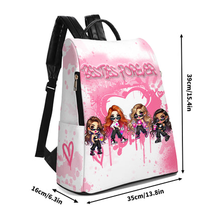 BESTIES FOREVER - Personalized Custom Leather BackPack - DG085_BP