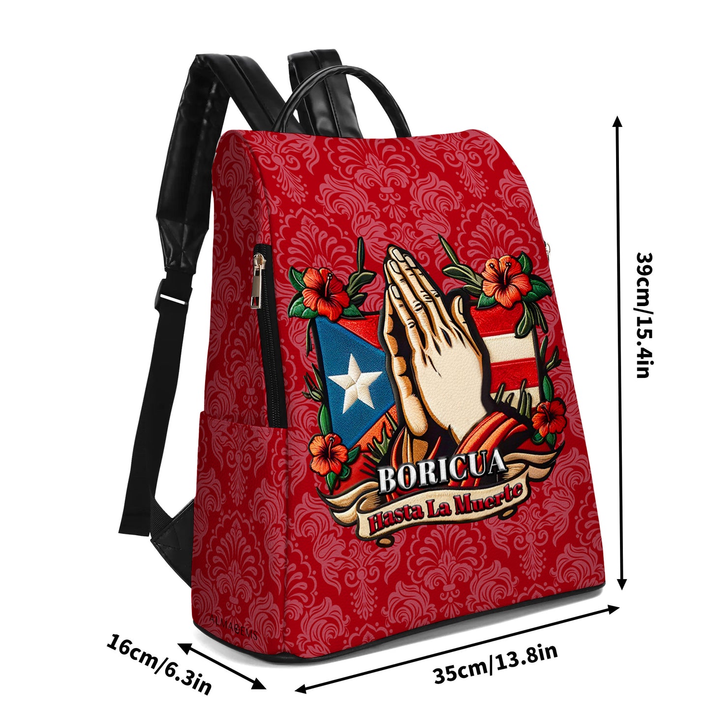 Boricua Hasta La Muerte - Mochila De Cuero Personalizada - HS019_BP