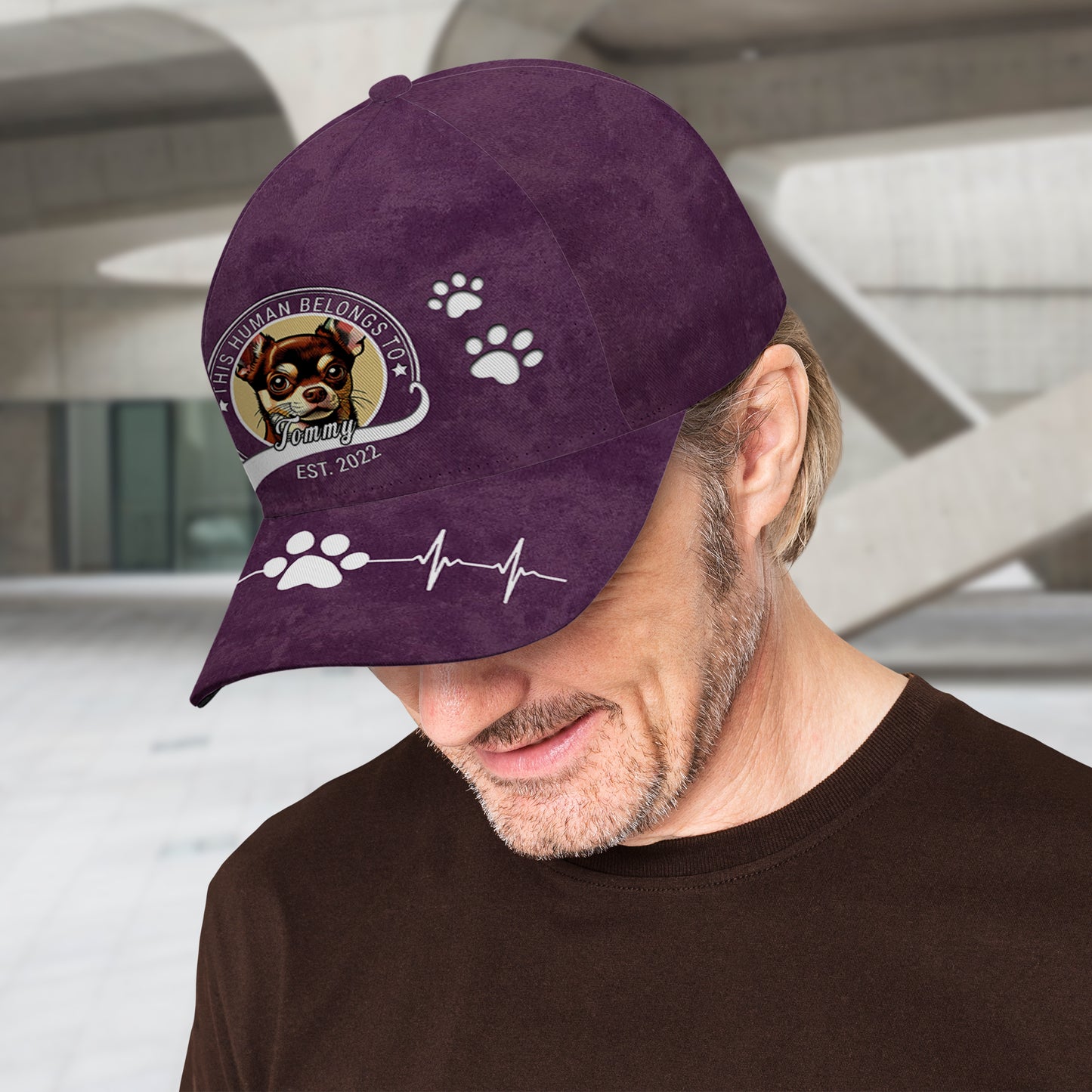 This Human Belongs To  - Special Personalized Custom Hat, All Over Print Baseball Cap - PET002_BAC