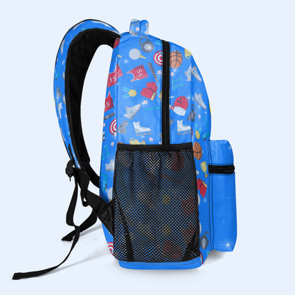 The Sporty Kid - Personalized Custom Backpack - QCUS035_CB