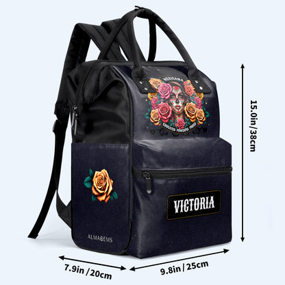 La niña y las rosas - Mochila de viaje personalizada con diseño de pico de pato - ME010_DKB