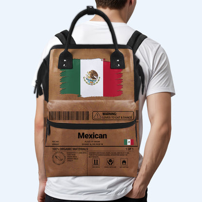 Mexican Nutrition Facts - Personalized Custom Duckbilled Travel Backpack - ME055_DKB