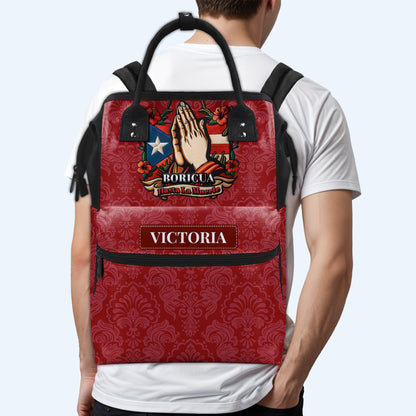 Boricua. Hasta La Muerte - Personalized Custom Duckbilled Travel Backpack - HS019_DKB