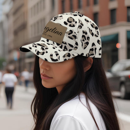 Leopard Print Hat - Personalized Custom Hat, All Over Print Baseball Cap - DG032_BAC