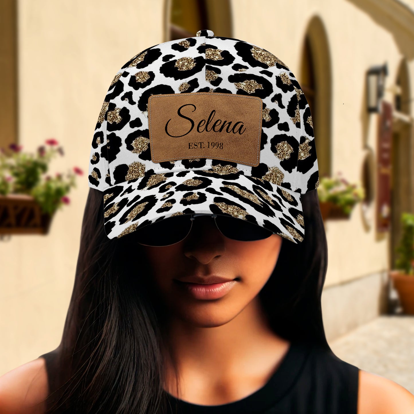 Gorra con estampado de leopardo - Gorra personalizada personalizada, gorra de béisbol con estampado integral - DG032_BAC