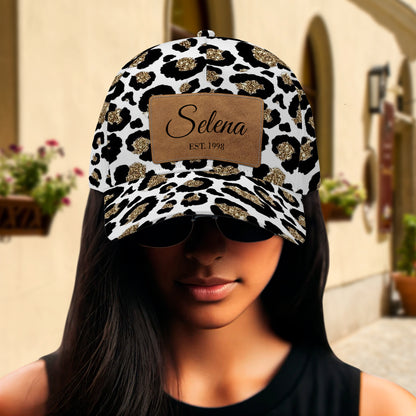 Leopard Print Hat - Personalized Custom Hat, All Over Print Baseball Cap - DG032_BAC