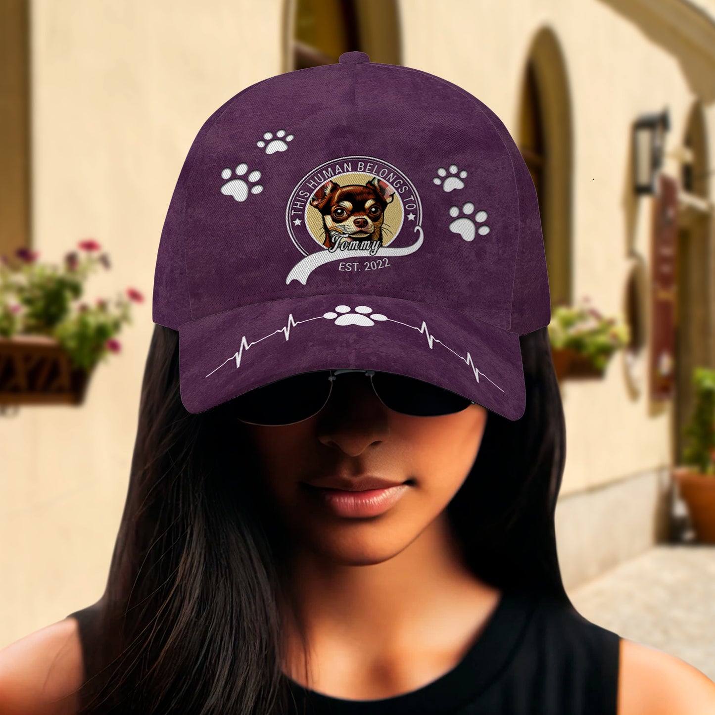 This Human Belongs To  - Special Personalized Custom Hat, All Over Print Baseball Cap - PET002_BAC