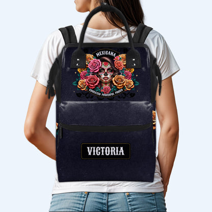 La niña y las rosas - Mochila de viaje personalizada con diseño de pico de pato - ME010_DKB