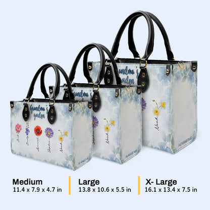 El jardín de la abuela. El Jardín De La Abuela - Bolso de Cuero Personalizado - FM014_HB