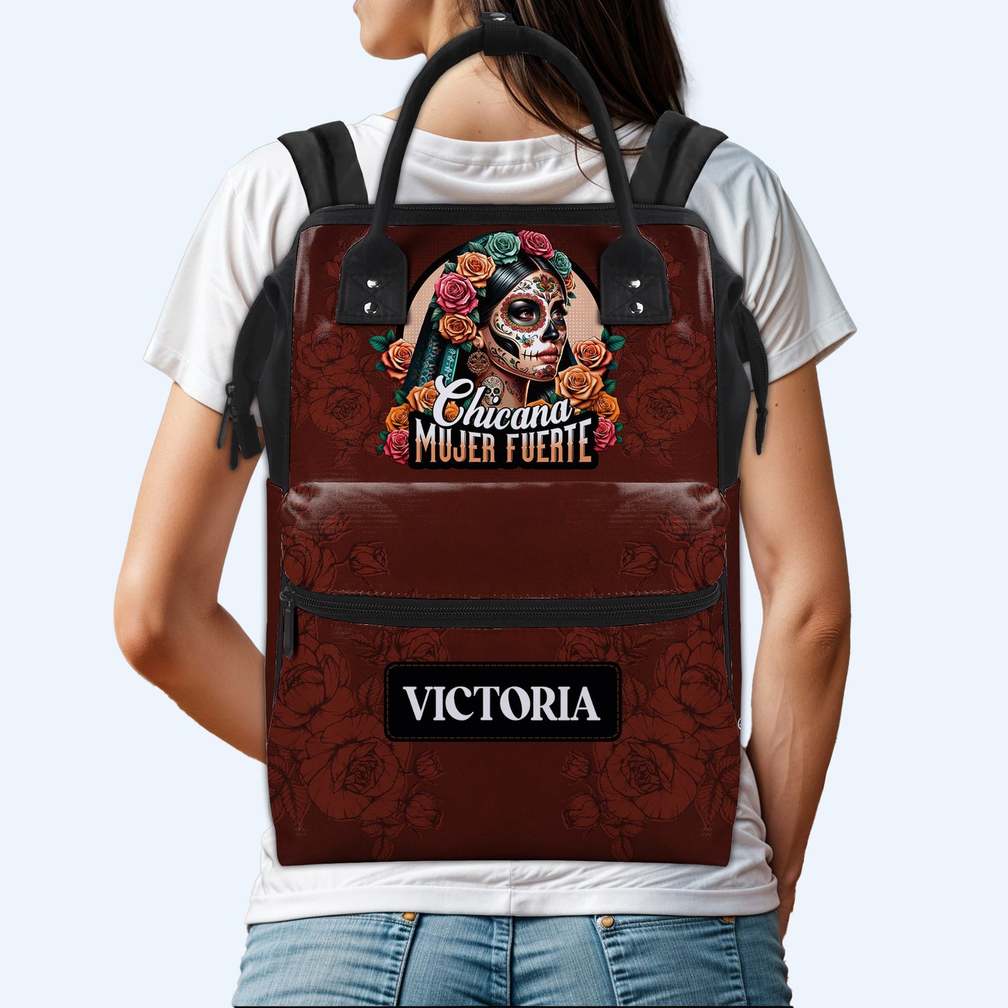 Mujer Fuerte - Personalized Custom Duckbilled Travel Backpack - ME051_DKB