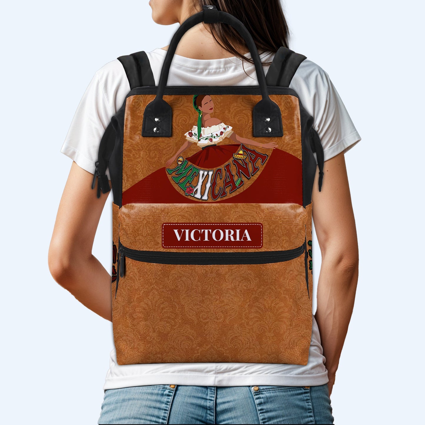 MEXICANA - Mochila de viaje personalizada con diseño de pico de pato - ME006_DKB