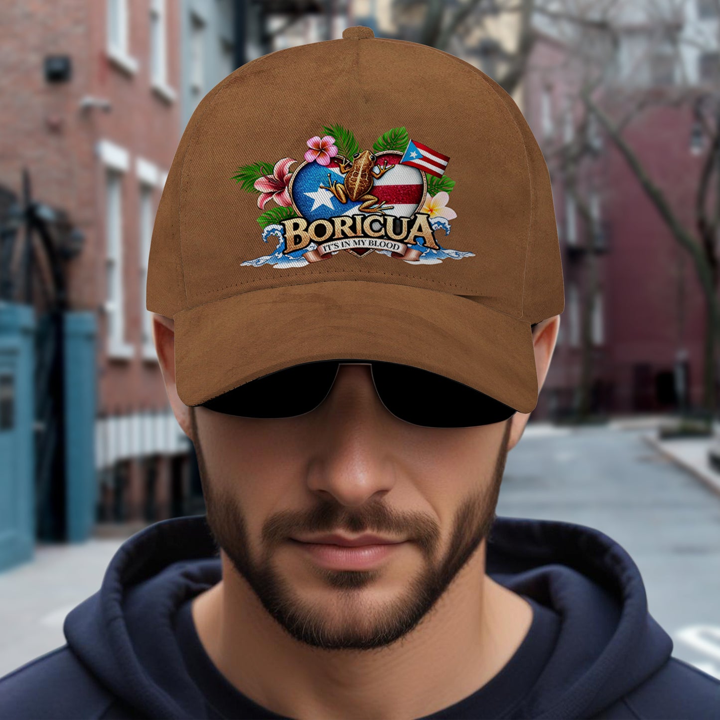 BORICUA. ESTÁ EN MI SANGRE - Gorra personalizada personalizada, gorra de béisbol con estampado completo - LA023_BAC