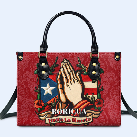 Boricua. Hasta La Muerte - Bolso de Cuero Personalizado - HS019_HB