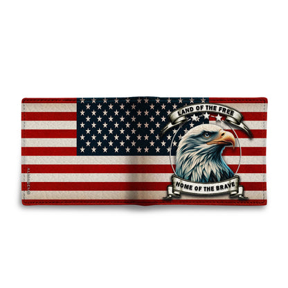 Land Of The Free. Home Of The Brave - Men's Women Leather Wallet - IND03