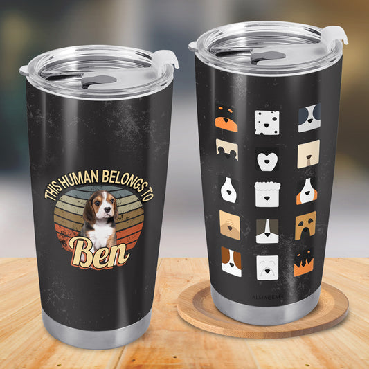 This Human Belongs To - Personalized Custom Stainless Steel Tumbler 20oz 30oz - TB_LL08