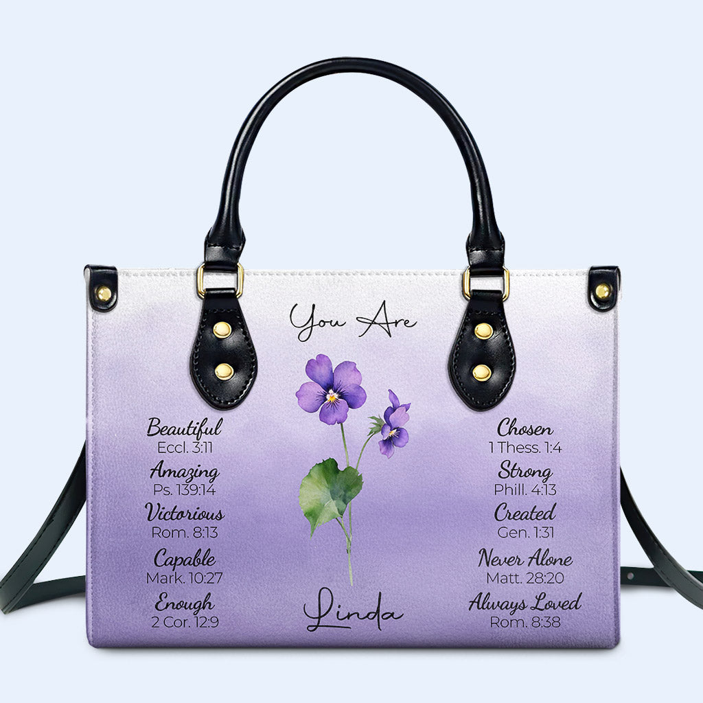 You Are. Tú Eres - Personalized Custom Leather Handbag - DG089_HB