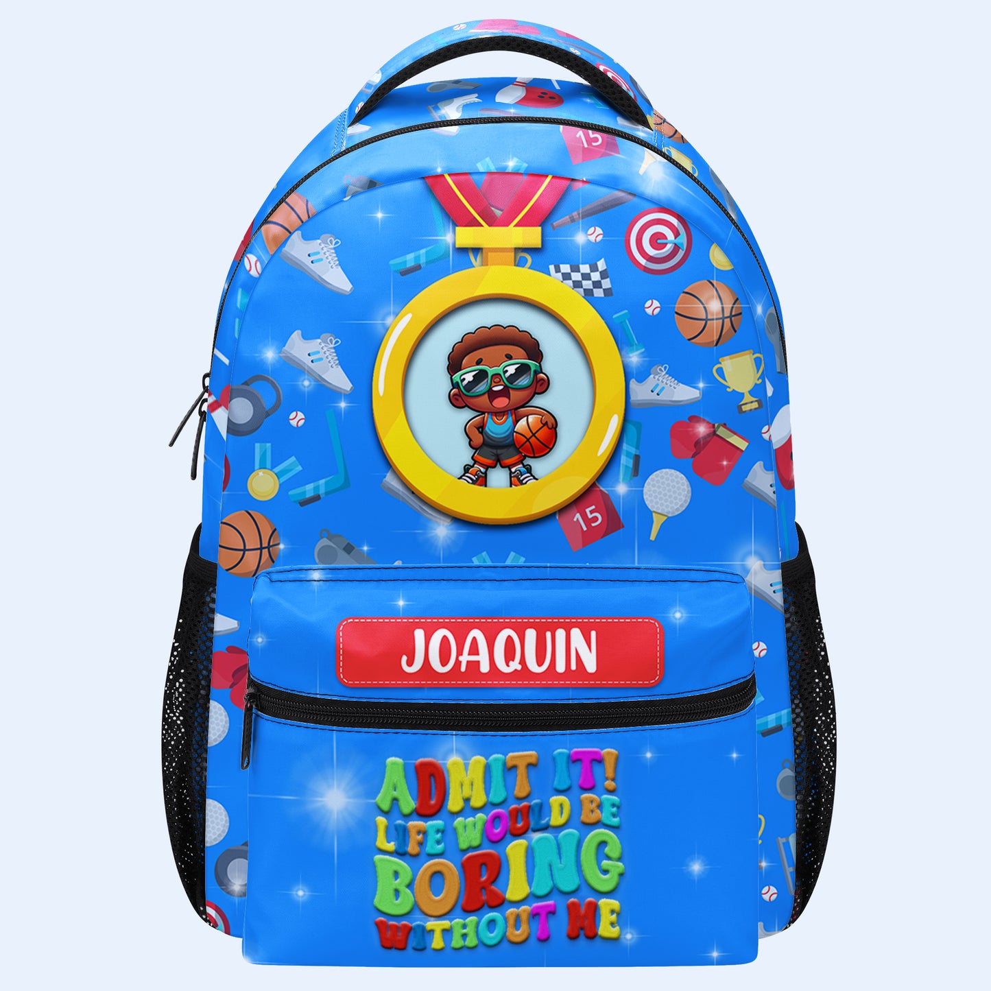 The Sporty Kid - Personalized Custom Backpack - QCUS035_CB