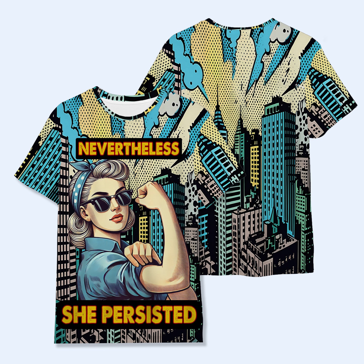 Sin embargo, ella persistió: camiseta unisex personalizada con estampado completo - DG023_3T