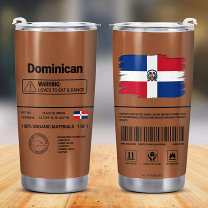 Datos nutricionales de la República Dominicana - Vaso de acero inoxidable personalizado de 20 oz y 30 oz - HS060_TB