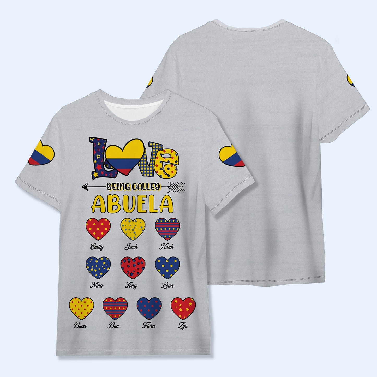 Love Being Called Abuela - Personalized Custom Unisex All-Over Printed T-Shirt - LA050_3T