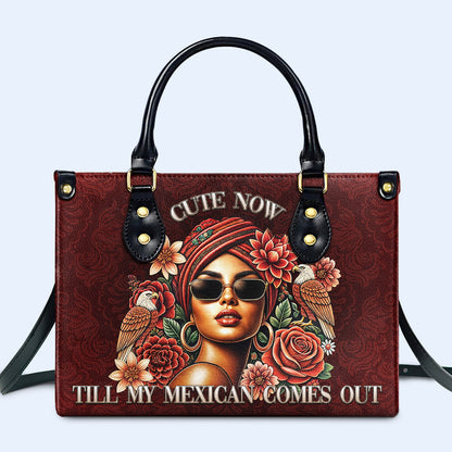 Lindo ahora... hasta que salga mi mexicano - Bolso de cuero personalizado - ME058_HB