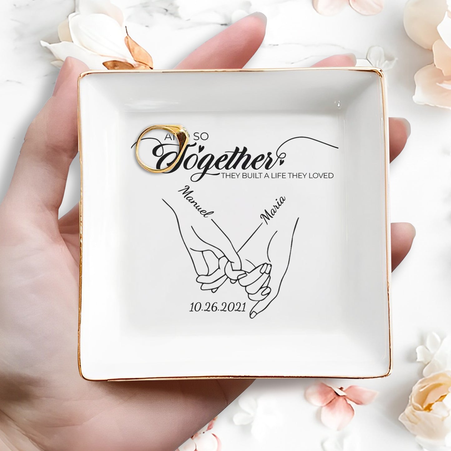 And So Together They Built A Life They Loved - Personalized Custom Jewelry Dish - CP010_SCRD