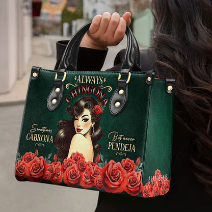 Always CHINGONA - Personalized Custom Leather Handbag - ME067_HB