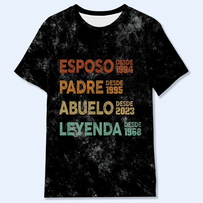 ESPOSO. PADRE. ABUELO. LEYENDA - Personalized Custom Unisex All-Over Printed T-Shirt - FM011_3T