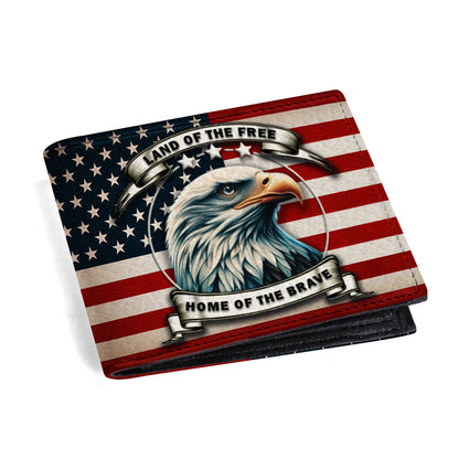 Land Of The Free. Home Of The Brave - Men's Women Leather Wallet - IND03
