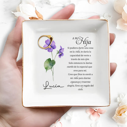 A Mi Hija - Personalized Custom Jewelry Dish - FM051_SCRD