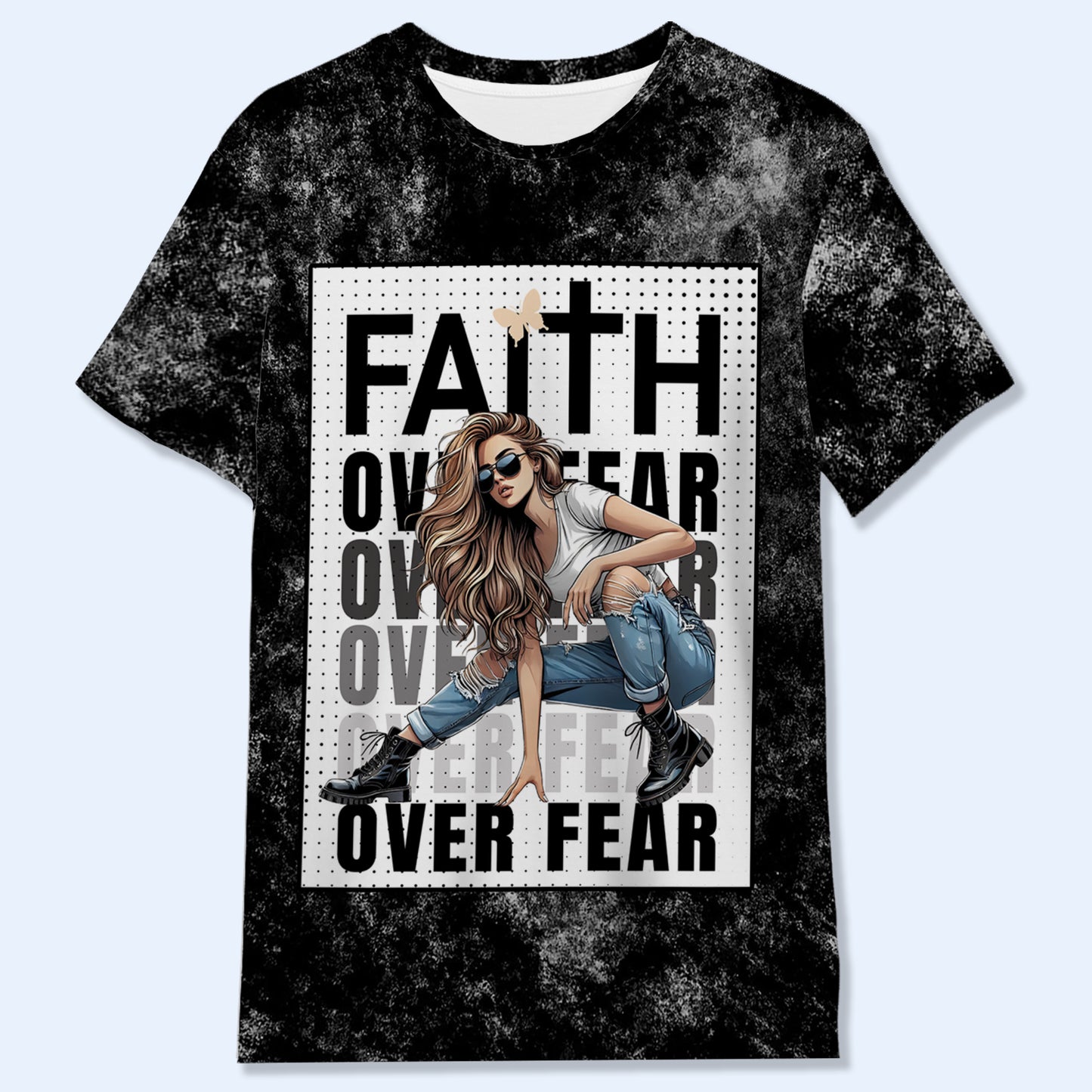 FAITH OVER FEAR - Personalized Custom Unisex All-Over Printed T-Shirt - DG003_3T