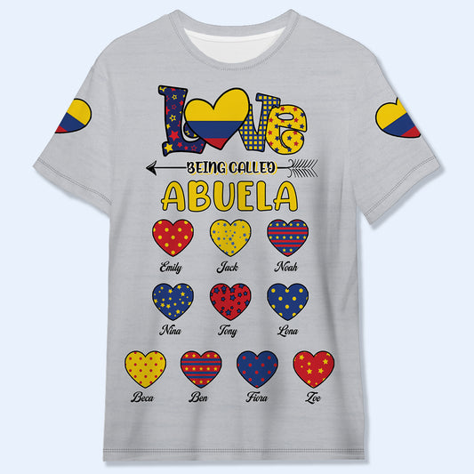 Love Being Called Abuela - Personalized Custom Unisex All-Over Printed T-Shirt - LA050_3T