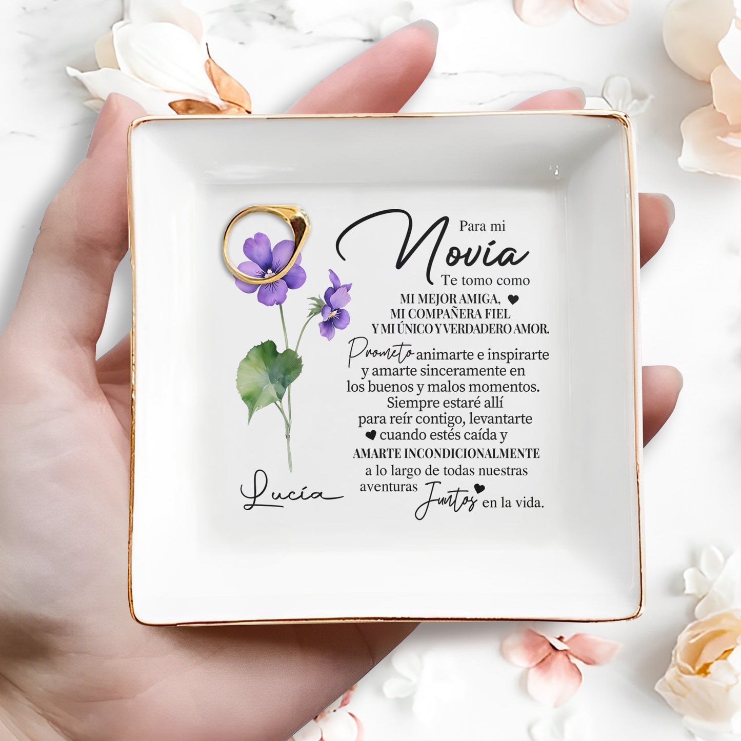 Para Mi NOVIA - Personalized Custom Jewelry Dish - CP020_SCRD