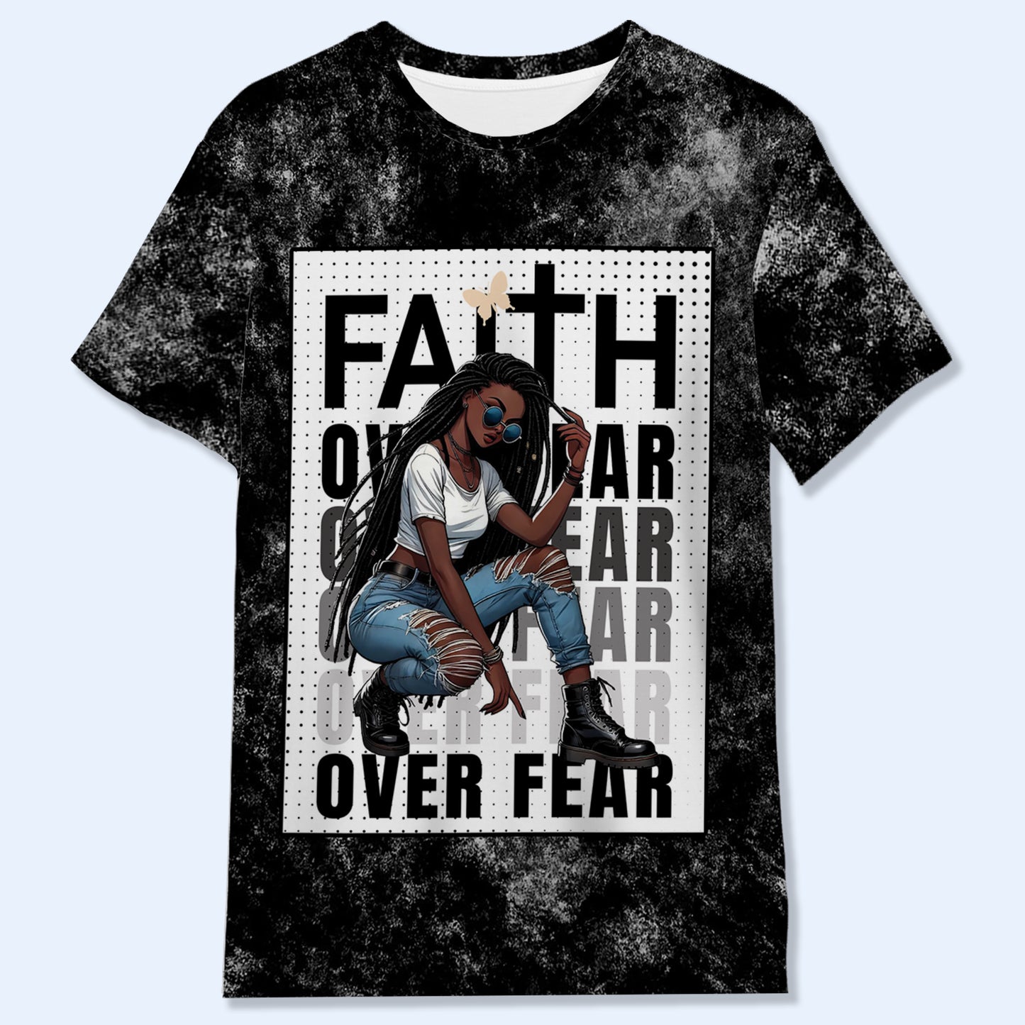 FAITH OVER FEAR - Personalized Custom Unisex All-Over Printed T-Shirt - DG003_3T