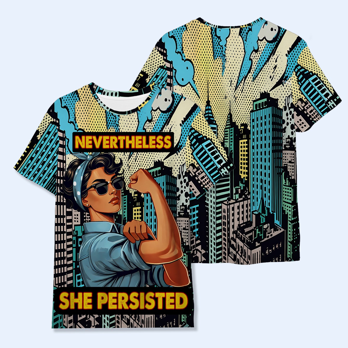 Sin embargo, ella persistió: camiseta unisex personalizada con estampado completo - DG023_3T